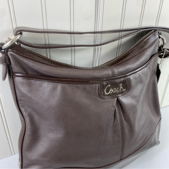 Coach Women’s Park Soft and Patent Brown‎ Leather Shoulder Satchel Bag Purse - Picture 3 of 15